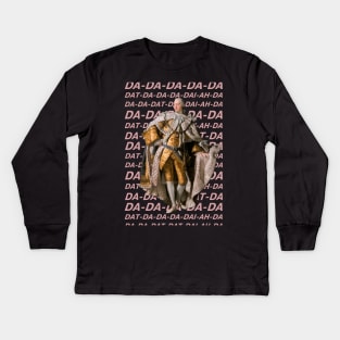 Hamilton: King George III DA DA DA DA DA (pink text) Kids Long Sleeve T-Shirt